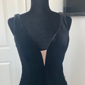Long Black Velvet Dress Size 6 worn once for a wedding.